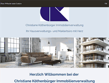 Tablet Screenshot of immobilien-koethenbuerger.de
